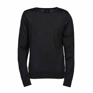 Tee Jays Mens Knitted Crew Neck Sweater / Black